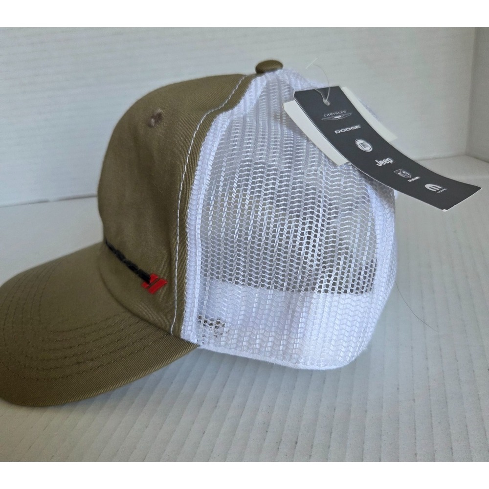 FCA Dodge Trucker Khaki Hat Mesh SnapBack Rubber Patch Promotional NEW Deadstock - Picture 4 of 11